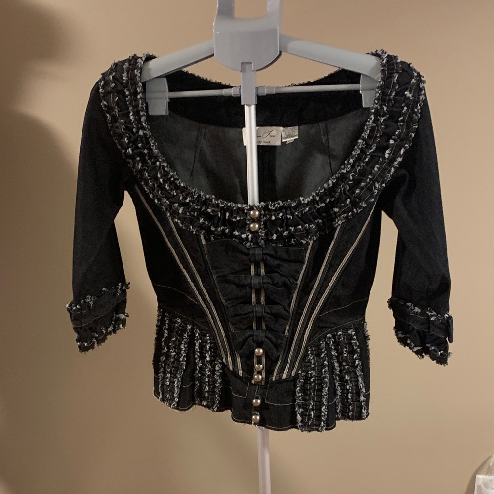 Byron Lars Women's Charcoal and Ebony Top, Size 4